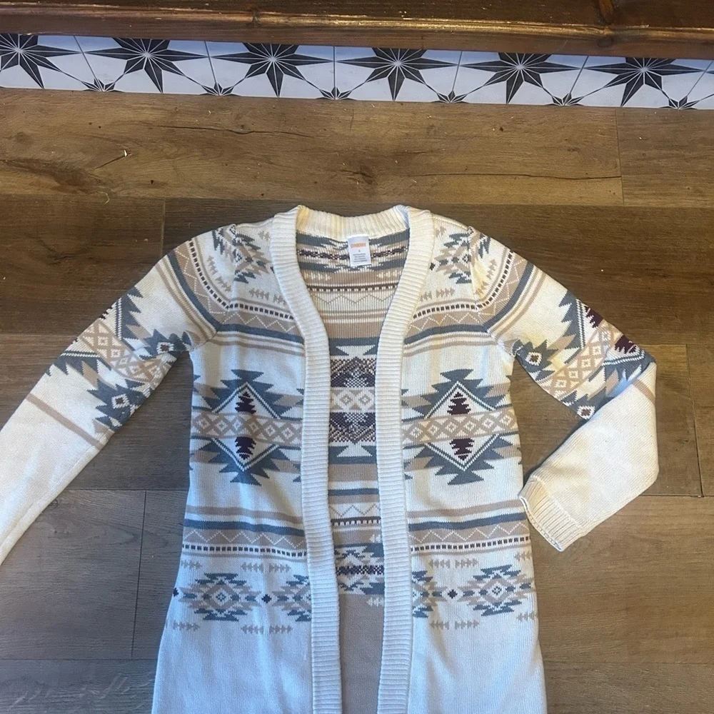 Gymboree Beige and Navy Aztec Cardigan